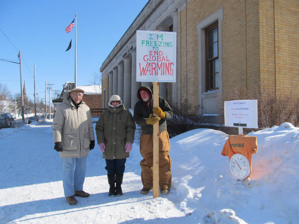 Potsdam, NY, where the cold temperatures couldn't stop these supporters of a fossil free future.