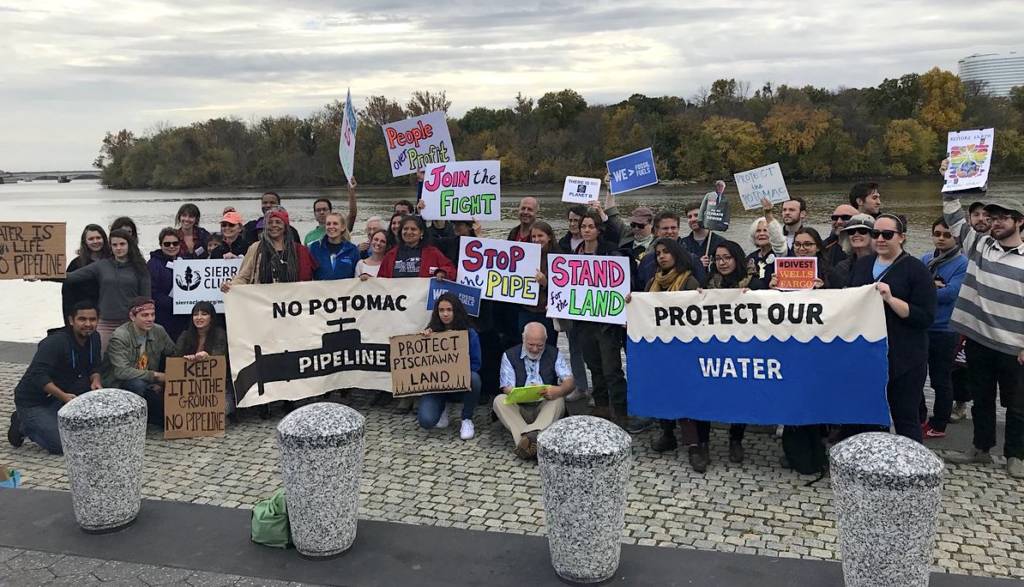 350 DC members rally against the fracked gas Potomac Pipeline