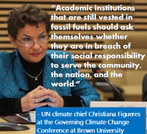 christiana figueres endorses divestment at Brown University